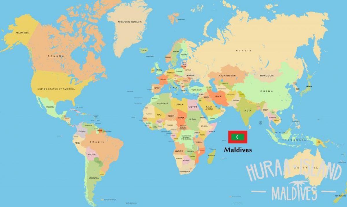 menunjukkan maldives pada peta dunia