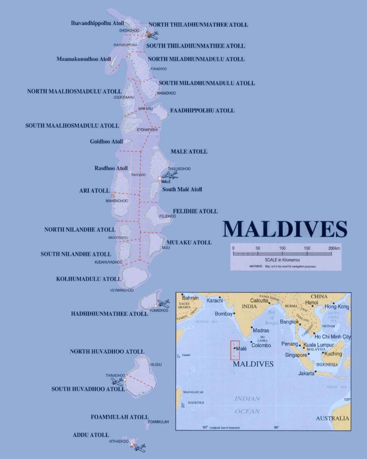 peta yang menunjukkan maldives