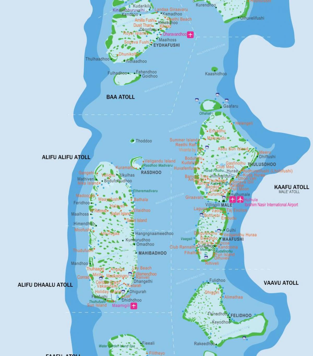 maldives lapangan terbang peta