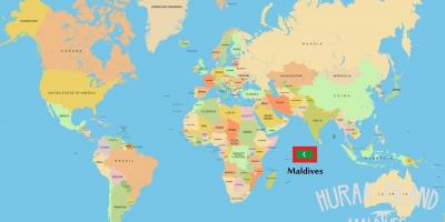 Menunjukkan maldives pada peta dunia