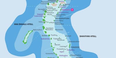 Peta maldives dan negara-negara sekitarnya